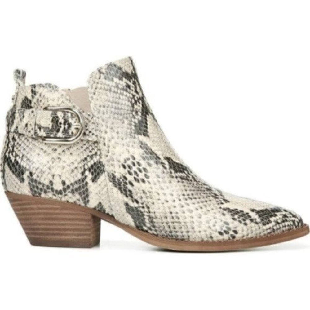 Sam Edelman Neena Bootie Black Nude Snake